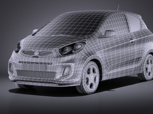 Kia Picanto 3-door 2015 vray 3D Модель