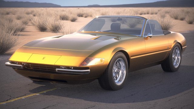 Ferrari Daytona Spider 1968-1973 3D Model .c4d .max .obj .3ds .fbx .stl .blend 