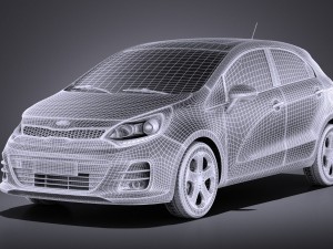 Kia Rio Hatchback 5-door 2017 vray 3D Model