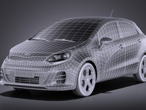 Kia Rio Hatchback 5-door 2017 vray 3D Model