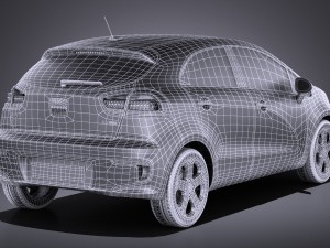 Kia Rio Hatchback 5-door 2017 vray 3D Model