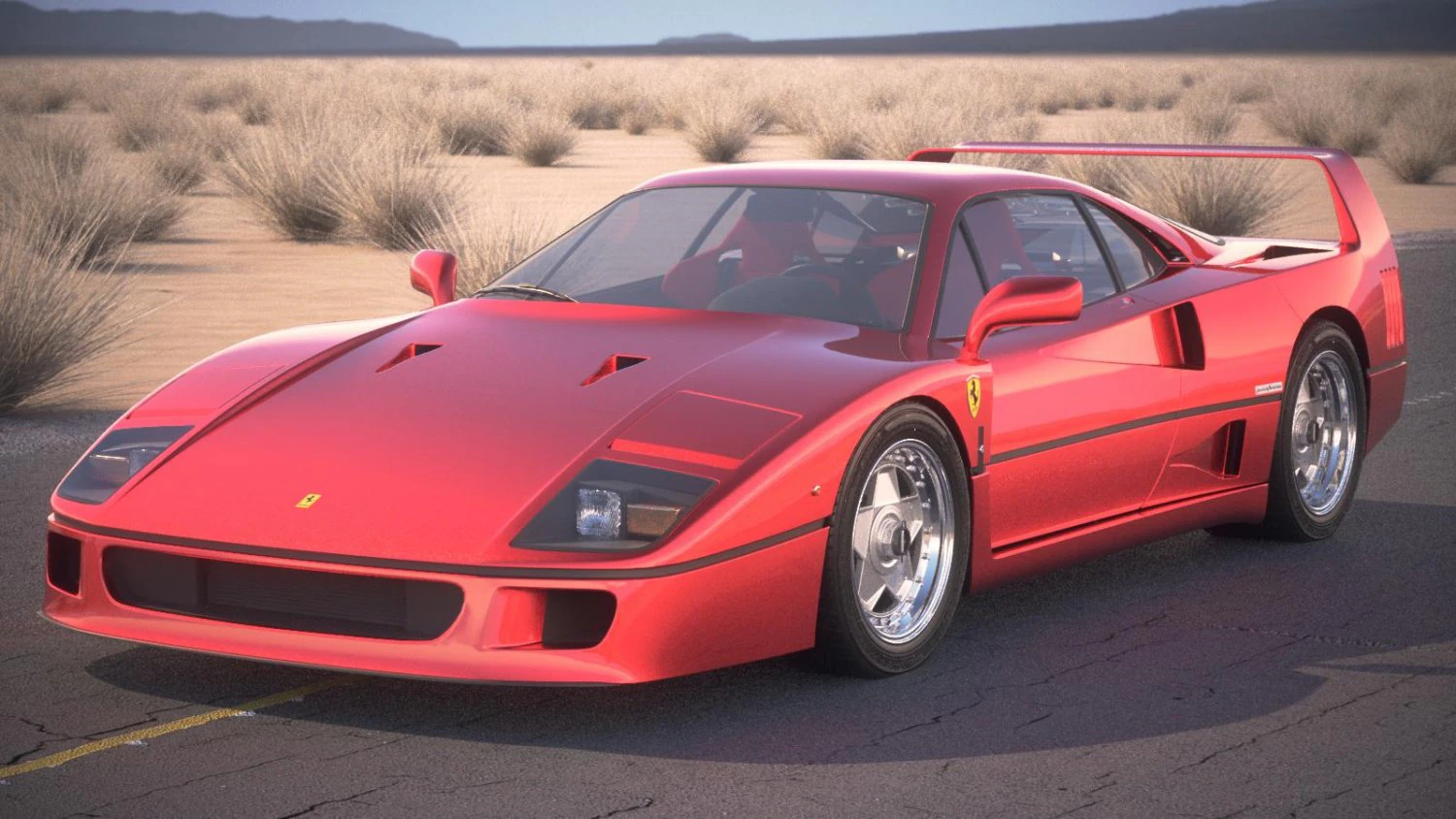 Ferrari f40 1987 3D Model .c4d .max .obj .3ds .fbx .stl .blend