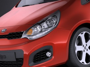 Kia Rio 3-door Hatchback 2014 vray Modelo 3D