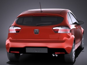 Kia Rio 3-door Hatchback 2014 vray Modelo 3D