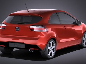 Kia Rio 3-door Hatchback 2014 vray Modelo 3D