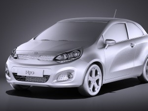 Kia Rio 3-door Hatchback 2014 vray Modelo 3D