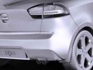 Kia Rio 3-door Hatchback 2014 vray Modelo 3D