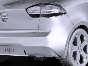 Kia Rio 3-door Hatchback 2014 vray 3D Model