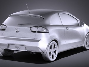 Kia Rio 3-door Hatchback 2014 vray Modelo 3D