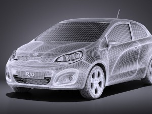 Kia Rio 3-door Hatchback 2014 vray Modelo 3D