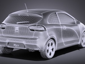 Kia Rio 3-door Hatchback 2014 vray Modelo 3D