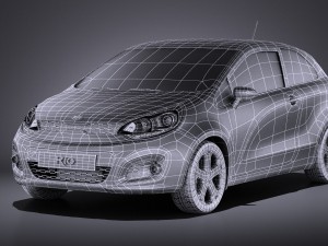 Kia Rio 3-door Hatchback 2014 vray Modelo 3D