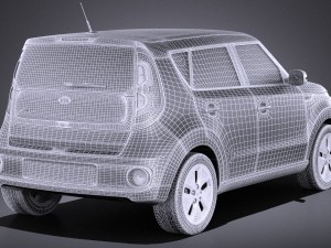 Kia Soul EV 2016 vray Modèle 3D