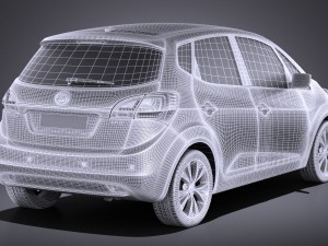 Kia Venga 2017 vray Model 3D