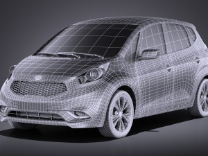 Kia Venga 2017 vray Model 3D