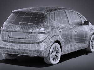 Kia Venga 2017 vray Model 3D