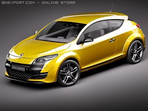 Renault Megane Coupe RS 2010 Model 3D .c4d .max .obj .3ds .fbx .stl .blend 