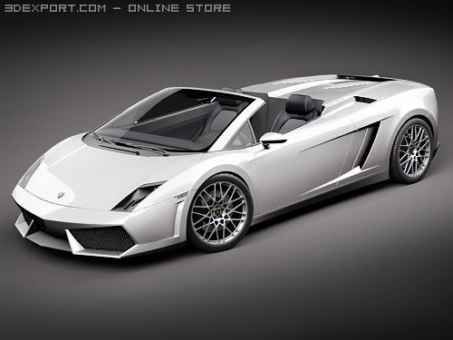Gallardo LP560-4 Spyder 3D Модель .c4d .max .obj .3ds .fbx .stl .blend 