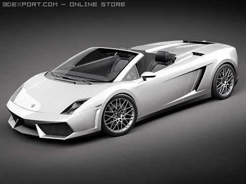Gallardo LP560-4 Spyder 3D Model .c4d .max .obj .3ds .fbx .stl .blend 