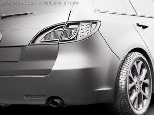 Mazda 6 Wagon 2008 3D Model
