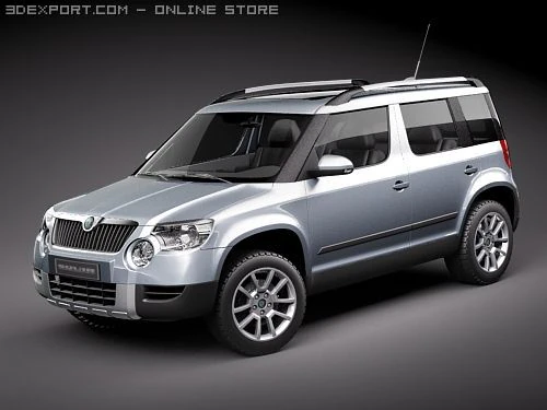 Skoda Yeti 2010 3D Model .c4d .max .obj .3ds .fbx .stl .blend
