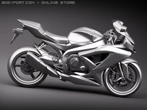 Suzuki GSX-R 600 2008 Motorcycle 3D Model