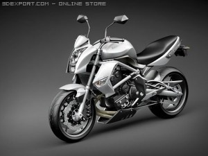Kawasaki ER-6n Motorcycle 3D 모델