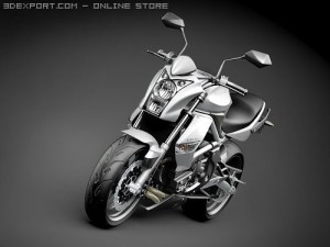 Kawasaki ER-6n Motorcycle 3D 模型