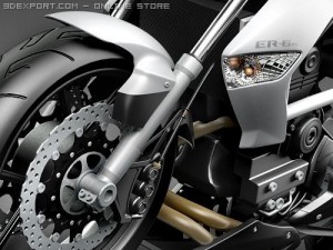 Kawasaki ER-6n Motorcycle 3D 模型