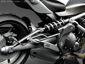 Kawasaki ER-6n Motorcycle 3D Model