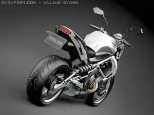 Kawasaki ER-6n Motorcycle 3D 模型