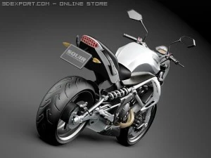 Kawasaki ER-6n Motorcycle 3D Model