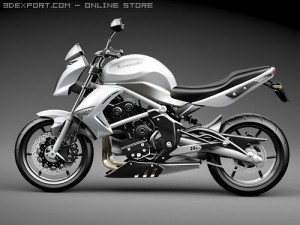 Kawasaki ER-6n Motorcycle 3D 模型