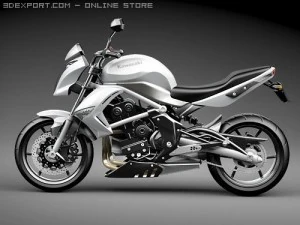 Kawasaki ER-6n Motorcycle 3D Model