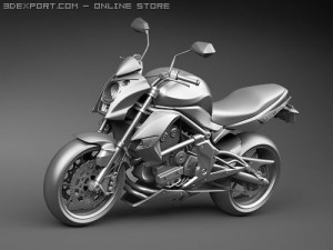 Kawasaki ER-6n Motorcycle 3D 模型