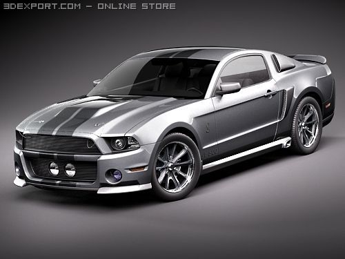 Mustang Eleanor 2010 3D Модель .c4d .max .obj .3ds .fbx .stl .blend 