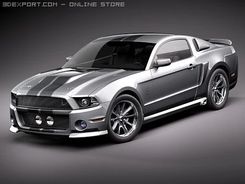Mustang Eleanor 2010 3D Model .c4d .max .obj .3ds .fbx .stl .blend