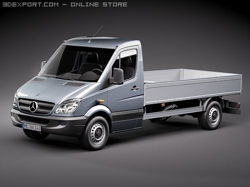 Mercedes-Benz Sprinter II Pickup 3D-Modell .c4d .max .obj .3ds .fbx .stl .blend 