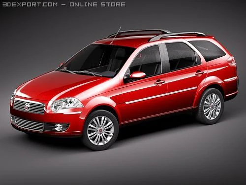Fiat New Palio Weekend 2009 3D Model .c4d .max .obj .3ds .fbx .stl .blend