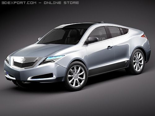 Acura ZDX 2010 3D Model .c4d .max .obj .3ds .fbx .stl .blend 