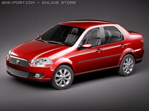 Fiat Siena - Palio Sedan 2009 3D Model .c4d .max .obj .3ds .fbx .stl .blend 