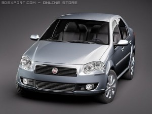 Fiat Siena - Palio Sedan 2009 3D Модель