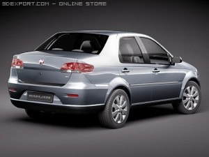 Fiat Siena - Palio Sedan 2009 3D Модель