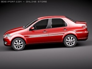 Fiat Siena - Palio Sedan 2009 3D Модель