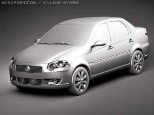 Fiat Siena - Palio Sedan 2009 3D Модель