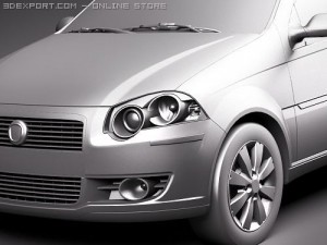 Fiat Siena - Palio Sedan 2009 3D Модель