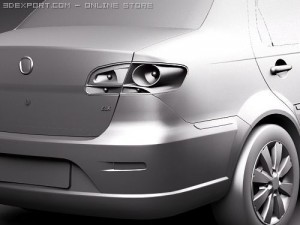 Fiat Siena - Palio Sedan 2009 3D Модель