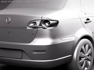 Fiat Siena - Palio Sedan 2009 3D Model