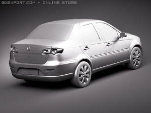 Fiat Siena - Palio Sedan 2009 3D Модель
