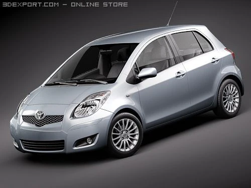 Toyota Yaris 2009 3D Model .c4d .max .obj .3ds .fbx .stl .blend